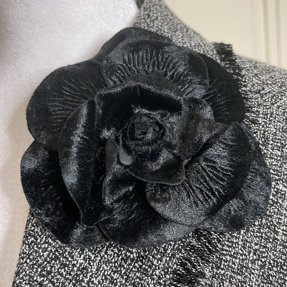 Norton McNaughton Women’s Tweed Fringe Blazer Jacket Black/White Size 14 - Picture 9 of 12